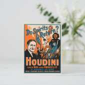Vintage Houdini Magic Poster Briefkaart (Staand voorkant)