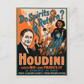Vintage Houdini Magic Poster Briefkaart (Voorkant)
