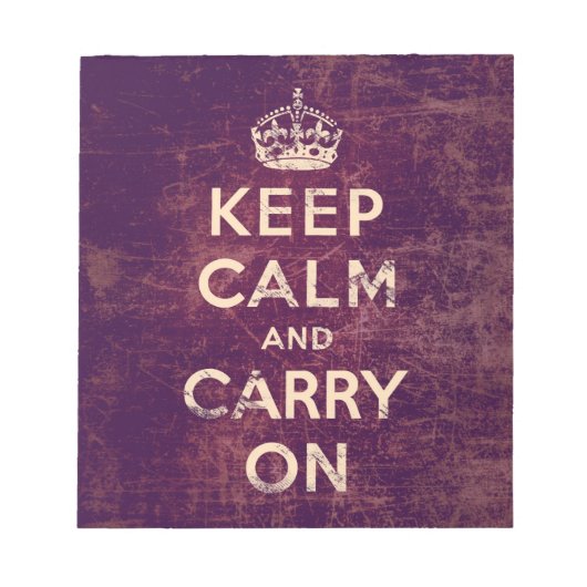 Vintage houdt kalm en gaat door notitieblok (Voorkant)