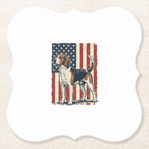 Vintage Hound Dog Patriottische Vlag Vector T-shir Kartonnen Onderzetters