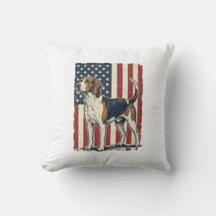 Vintage Hound Dog Patriottische Vlag Vector T-shir Kussen