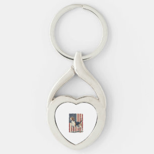 Vintage Hound Dog Patriottische Vlag Vector T-shir Sleutelhanger