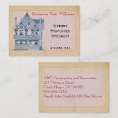 Vintage House Real Estate Renovation Visitekaartje (Voorkant / Achterkant)