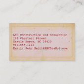 Vintage House Real Estate Renovation Visitekaartje (Achterkant)