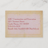 Vintage House Real Estate Renovation Visitekaartje (Achterkant)