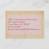 Vintage House Real Estate Renovation Visitekaartje (Achterkant)