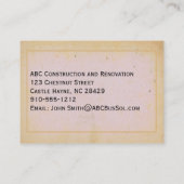 Vintage House Real Estate Renovation Visitekaartje (Achterkant)