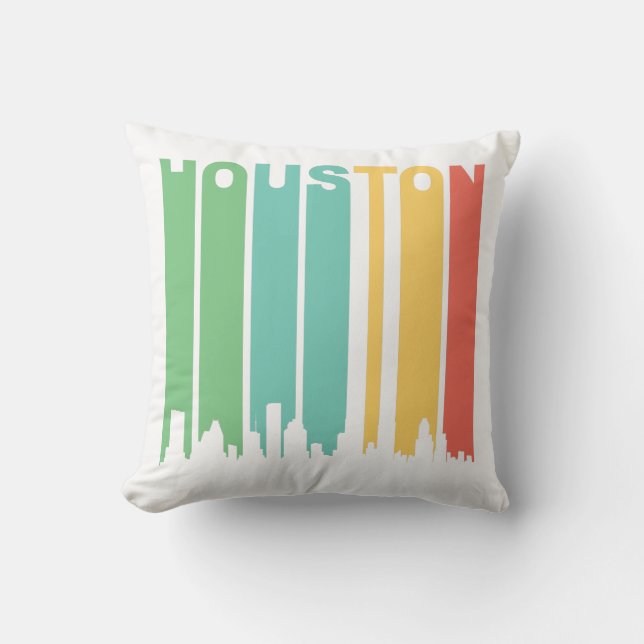 Vintage Houston Cityscape Kussen (Voorkant)