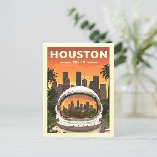 Vintage Houston Texas Briefkaart (Staand voorkant)