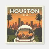 Vintage Houston Texas Magneet (Voorkant)