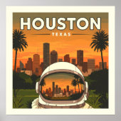 Vintage Houston Texas Poster (Voorkant)