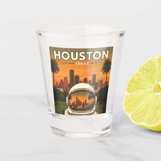 Vintage Houston Texas Shot Glas (Voorkant)