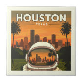 Vintage Houston Texas Tegeltje (Voorkant)