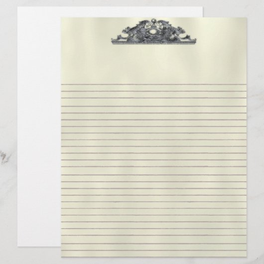 Vintage Hout Engraving Gothic Letterhead (Voorkant / Achterkant)