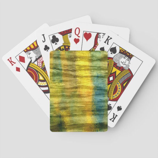 Vintage houten abstracte kunst 9 pokerkaarten (Achterkant)