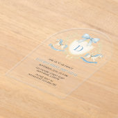 Vintage Houten Paard Jongen Eerste Verjaardag Acryl Uitnodigingen (Laagn)