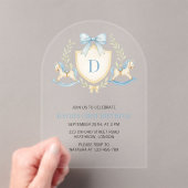 Vintage Houten Paard Jongen Eerste Verjaardag Acryl Uitnodigingen (Insitu (Draagbaar))