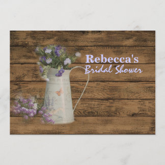 vintage houtlavender bruiloft vrijgezellenfeest kaart