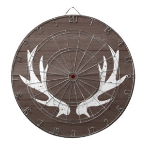 Vintage houtnerf herten gewei jacht dartboard dartbord