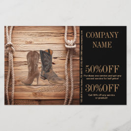 vintage houtstructuur cowboylaarzen western mode flyer
