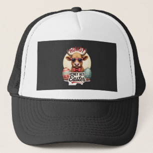 Vintage Howdy Honey Pasen Hoogland Koe Cute Konijn Trucker Pet
