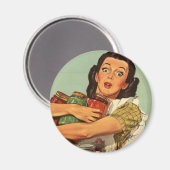 Vintage huisvrouw magneet (Voorkant / Achterkant)