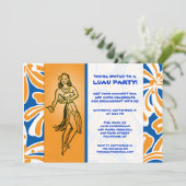 Vintage Hula Dancer Luau Kaart (Staand voorkant)