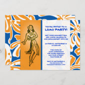 Vintage Hula Dancer Luau Kaart (Voorkant / Achterkant)