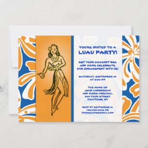 Vintage Hula Dancer Luau Kaart