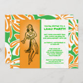 Vintage Hula Dancer Luau Kaart (Voorkant / Achterkant)