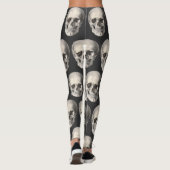 Vintage Human Anatomy Skull, Halloween Skeleton Leggings (Achterkant)