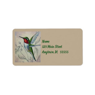 Vintage Hummingbird No. 1 Waterverf Art Etiket