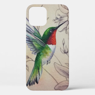 Vintage Hummingbird No. 6 Waterverf Art. Case-Mate iPhone Case
