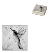 Vintage Hummingbird No. 6 Waterverf Art. Rubberstempel (Gestempeld)