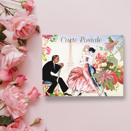 Vintage Hummingbird Paris Tango Briefkaart