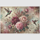 Vintage Hummingbirds Floral Collage Decoupage  Tissuepapier (Voorkant)