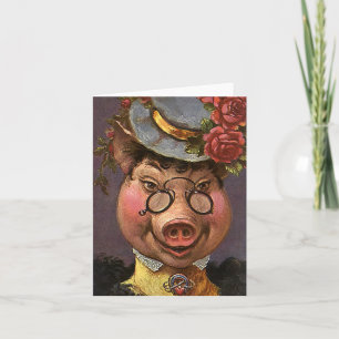 Vintage Humor, Gekke en Grappige Victoriaans Dame Kaart