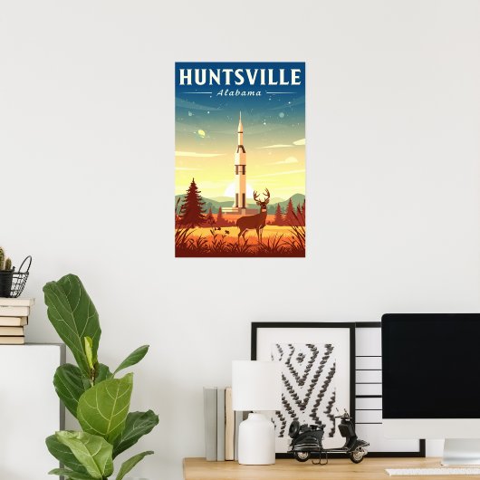 Vintage Huntsville Alabama Poster (Thuiskantoor)