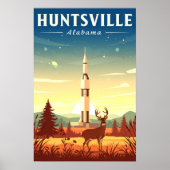 Vintage Huntsville Alabama Poster (Voorkant)