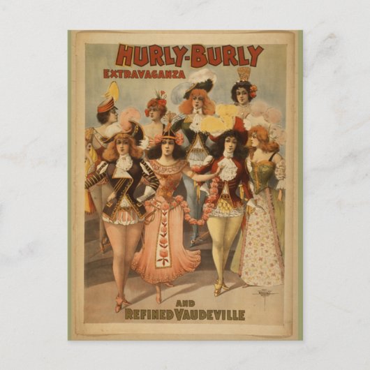 Vintage: Hurly Burly Extravaganza, 1899 Briefkaart (Voorkant)