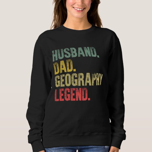 Vintage   Husband Dad Geography Legend Retro Trui (Voorkant)