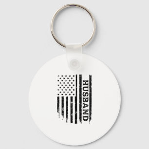 Vintage Husband Patriottische Vlag T-Shirt Ontwerp Sleutelhanger