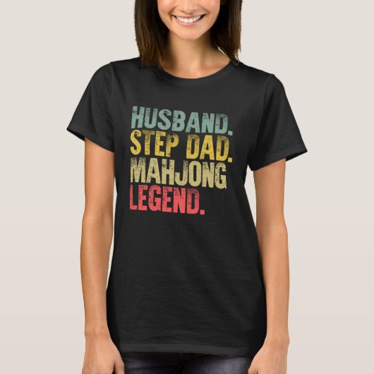 Vintage  Husband Step Dad Mahjong Legend T-shirt (Voorkant)