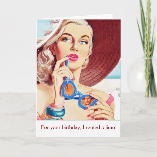 Vintage - Huur een limo voor uw verjaardag, Kaart (Voorkant)