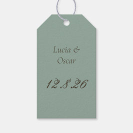Vintage Huwelijksgunstkaart met Stilleven Motief Cadeaulabel
