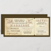 Vintage huwelijkskaarten met hertengewei kaart (Voorkant / Achterkant)