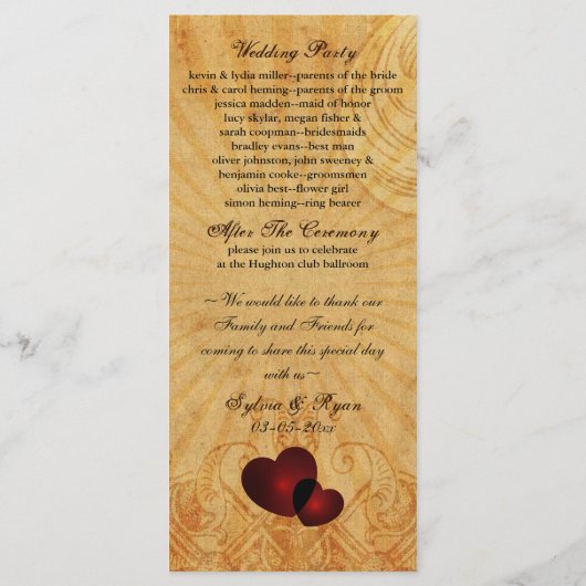 vintage huwelijksprogramma pink dice Vegas Programmakaart (Achterkant)