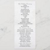 Vintage huwelijksprogramma's programmakaart (Achterkant)