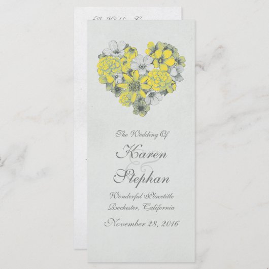 Vintage huwelijksprogramma's programmakaart (Voorkant / Achterkant)