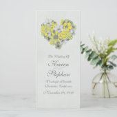 Vintage huwelijksprogramma's programmakaart (Staand voorkant)